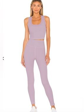 The Upside Lavender jacquard dance midi Leggings